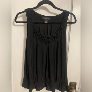White House Black Market Black Beaded Sleeveless Tank